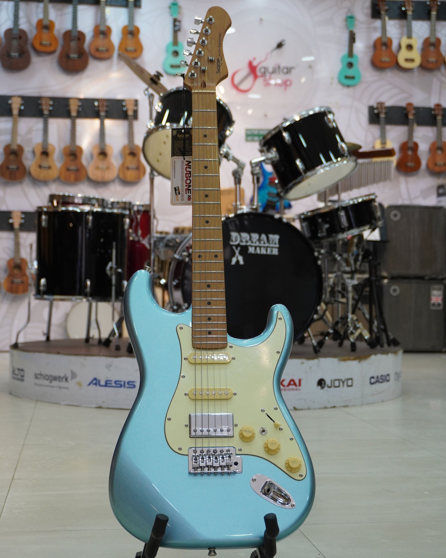 SQOE SEST 600 ELECTRIC GUITAR METALIC LIGHT (BLUE)