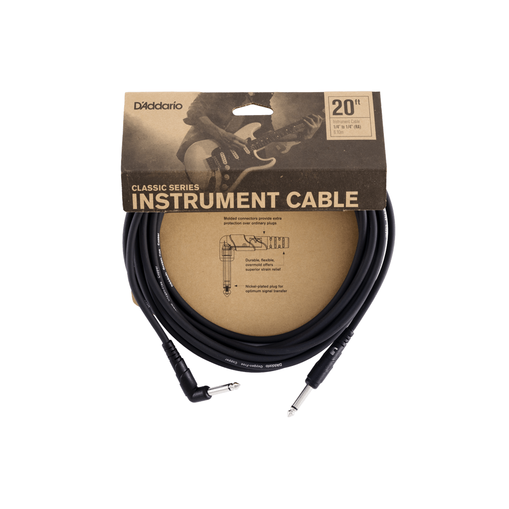 D'ADDARIO CLASSIC SERIES INSTRUMENT CABLE 20 FEET- PW-CGTRA- 20