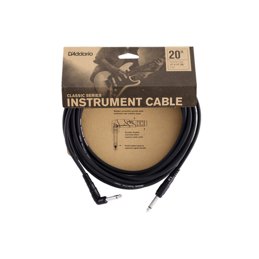 D'ADDARIO CLASSIC SERIES INSTRUMENT CABLE 20 FEET- PW-CGTRA- 20